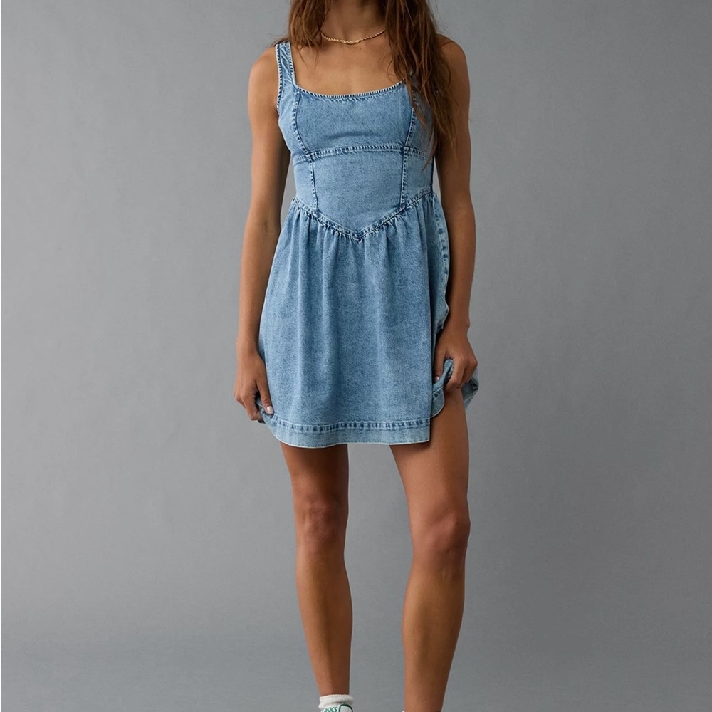 AE Denim Corset Mini Dress